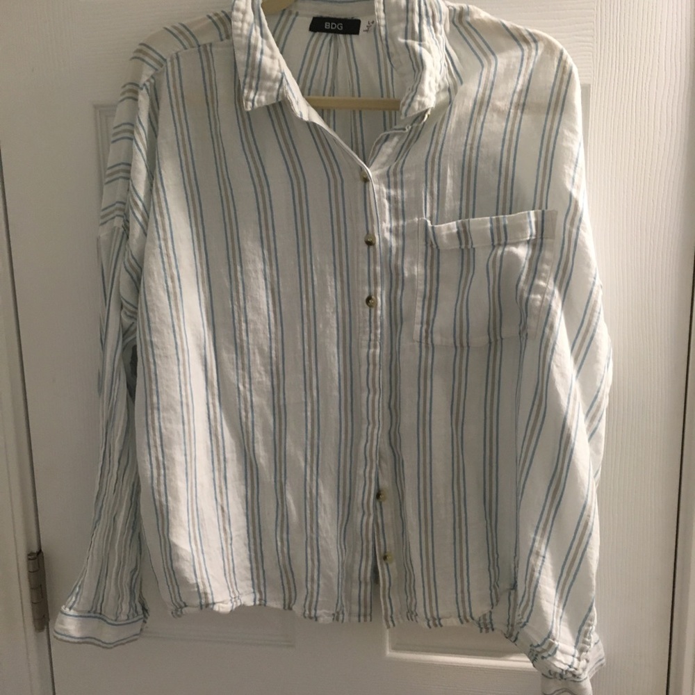 Blue Grey and White Shirt